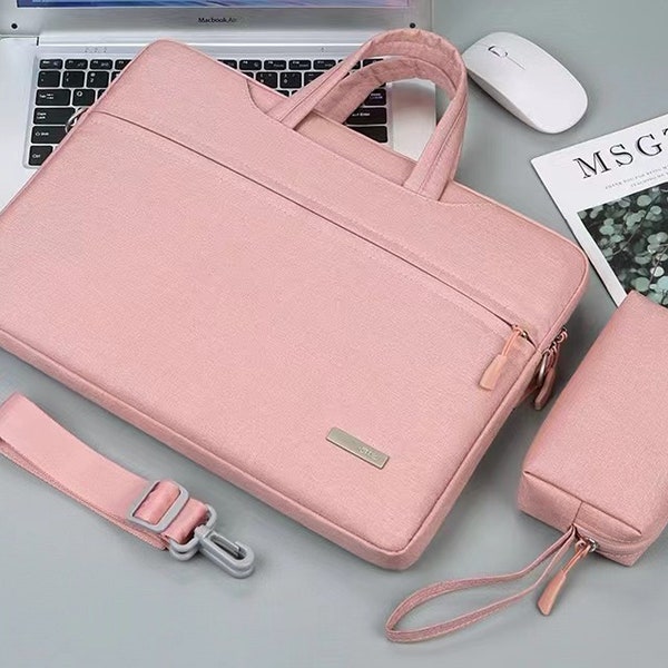 Designed for M2 and M1 Macbook air and pro. Laptop sleeve 13 inch,14 inch, 15.6 inch with free shoulder straps and multiple use of pockets.