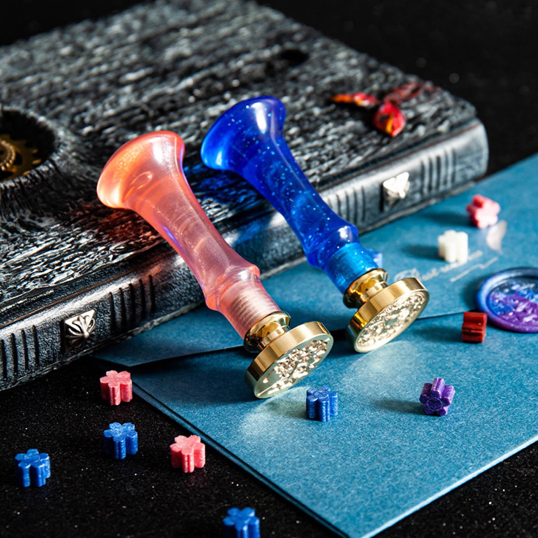 Wax Stamp Handle Handle Brass Metal Tool Vintage Ins Black Invitation