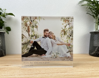 Custom Acrylic Photo Block, Personalised Acrylic Photo Frame, Acrylic Block Plaque,Home Decor, Anniversary Gift, Father's Day Gift