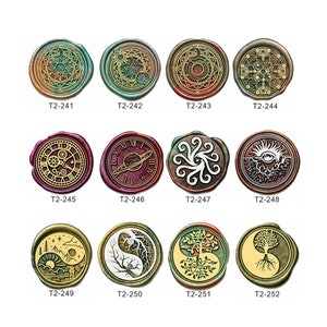 Wax Stamps - Wedding Invitations Wax Stamps - Assorted Style Options - Custom Stamp Kits-magic circle, clock, tree of life