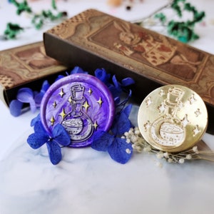 Moon in a magic potion bottle Wax Stamps-Personalized Wax Stamps for Wedding Invitations,Envelope Seals,Holiday Gifts