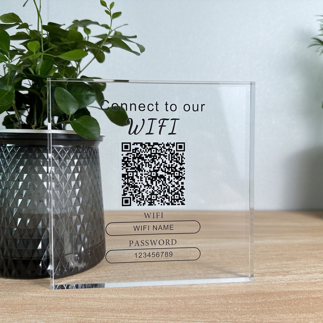 Wifi Acrylic Block Plaque, House/shop Internet, Wifi Network Sign for ...
