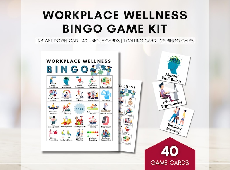 Workplace Wellness BINGO Game, Employee Engagement Activity, Staff ...