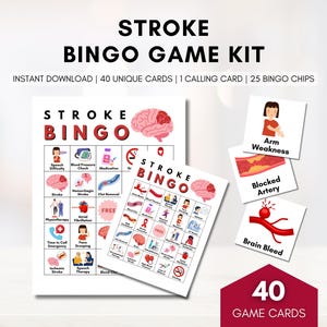 Stroke BINGO Game, Stroke Prevention, Health Bingo, Fundraiser Games, Patient Education, Workshop, Learning Activity (Digital Printable)