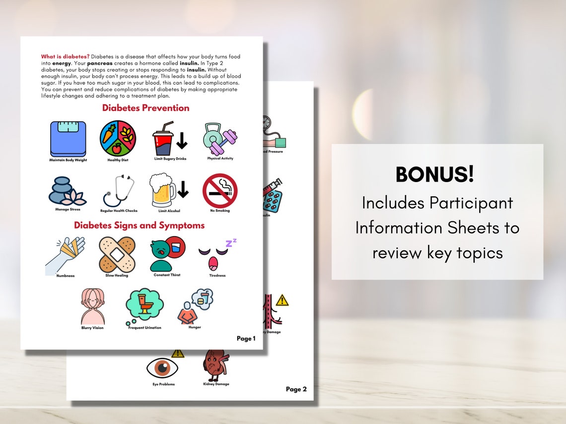 Diabetes BINGO Card Game 40 Game Boards Type 2 Diabetes - Etsy