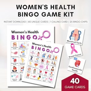 Women&#39;s Health BINGO Game, Nursing Bingo, Patient Education, Workshop Activity, Classroom (Digital Printable)