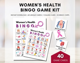 Women's Health BINGO Game, Nursing Bingo, Patient Education, Workshop Activity, Classroom (Digital Printable)