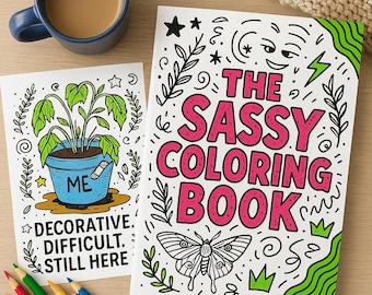 Snarky kleurboek voor volwassenen | Grappig cadeau voor stressverlichting (pdf-patroon)