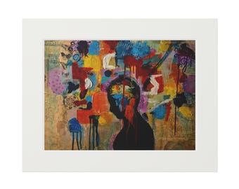 Abstract Color Portrait Fine Art Print | Passepartout Paper Frame
