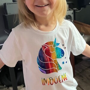 Personalized Unicorn Toddler T-Shirt for Boys and Girls image 3