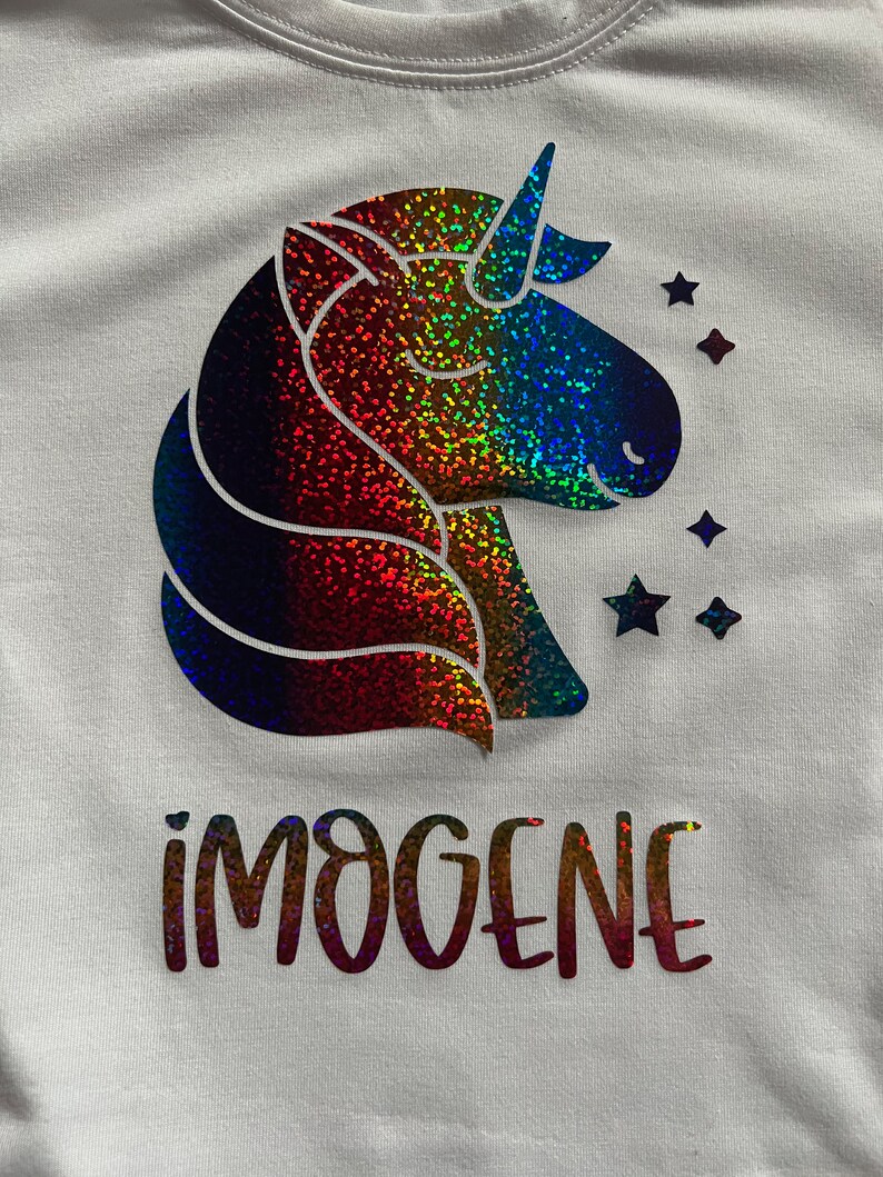 Rainbow Unicorn TShirt with personalized name