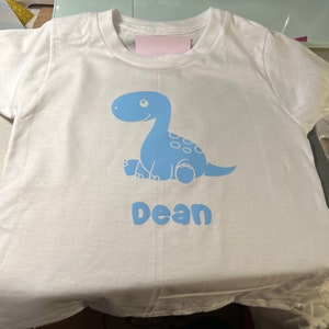 Personalized Dinosaur Toddler T-Shirt for Boys and Girls image 1