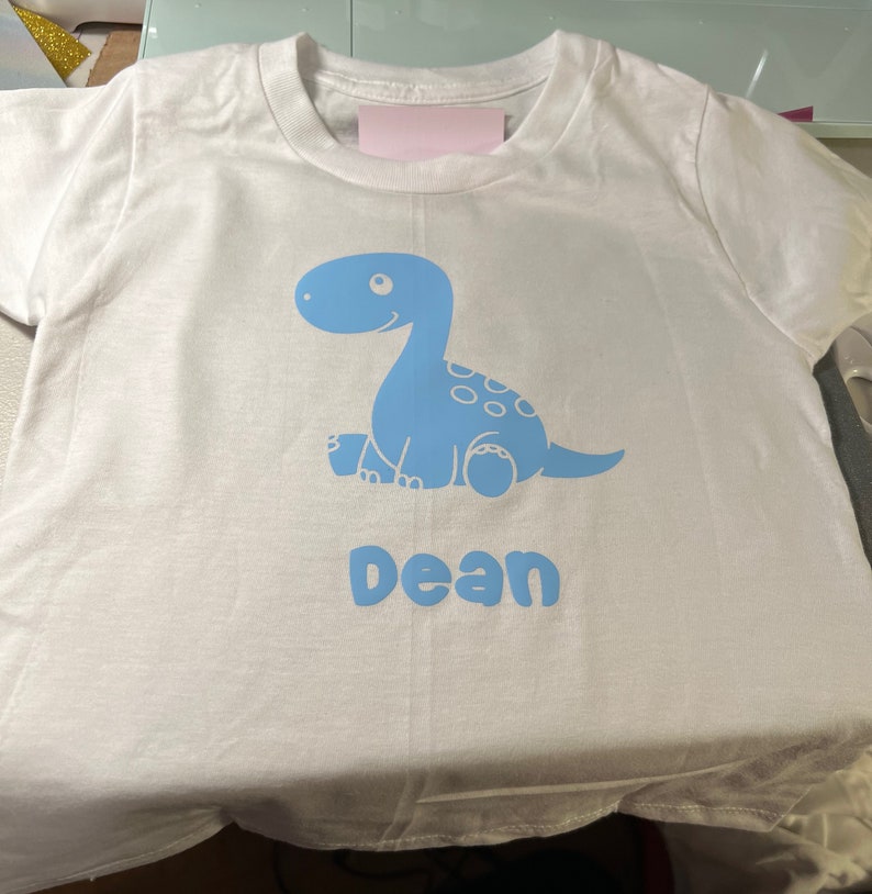 Personalized Dinosaur Toddler T-Shirt for Boys and Girls image 1