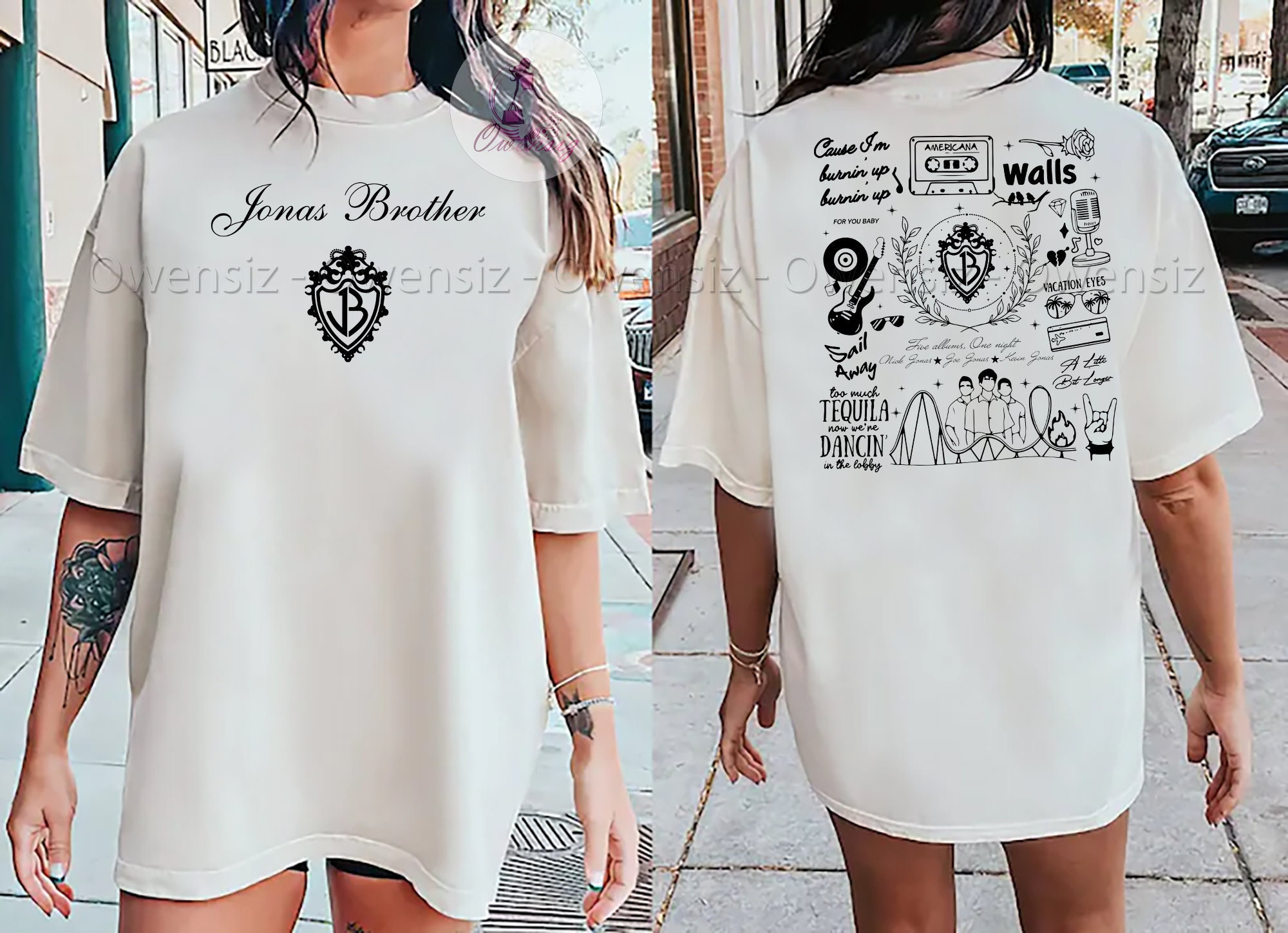 Discover Jonas Brothers Double Sided Shirt, Five Albums One Night Tour, The Albums Shirt