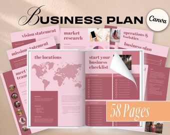 party plan jewelry companies Canva Business Plan Template Startup, Business Plan Template Small Business Plan Template Canva for New Business Company, Pink Boho
