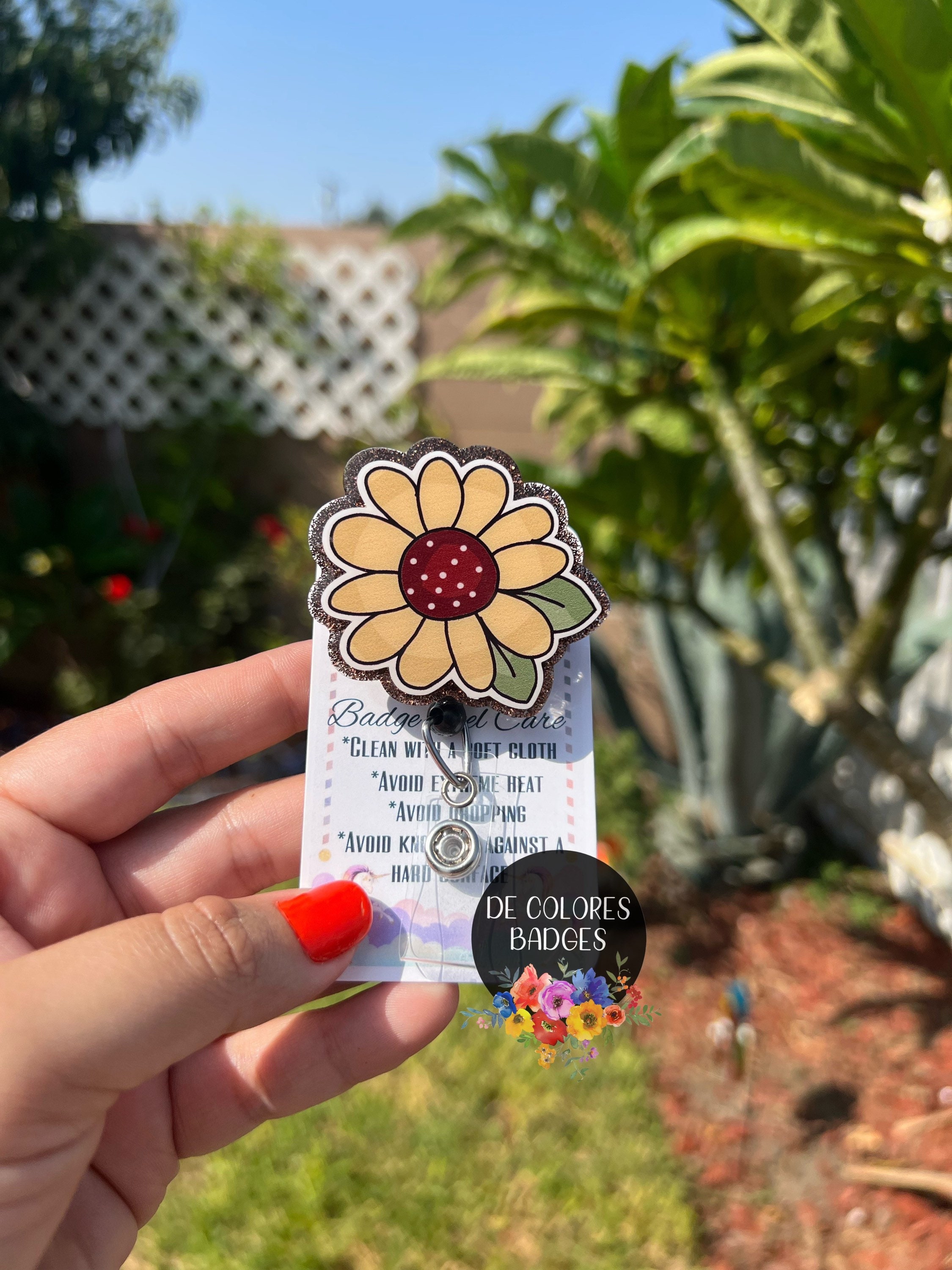 Buy Sunflower Badge Reel Sunflower Gift Nurse Gift Name Badge