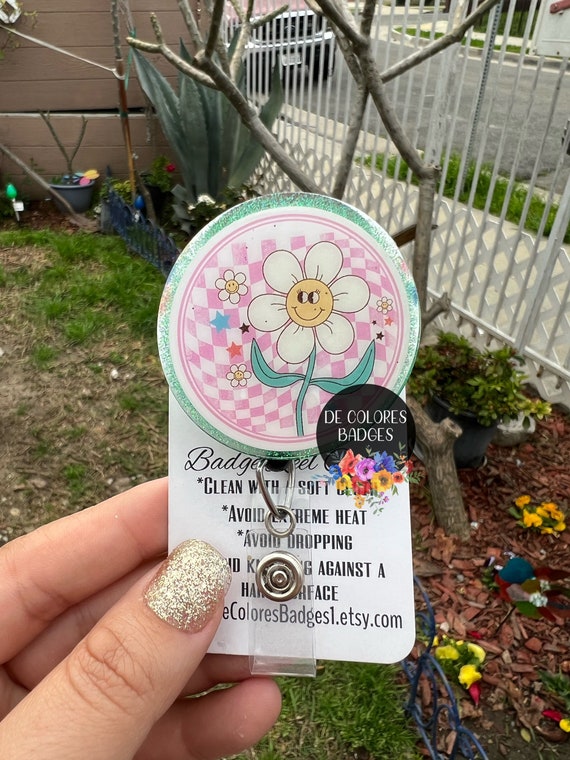 Cute Flower Badge Reel, Nurse Badge Holder, Nurse Gift