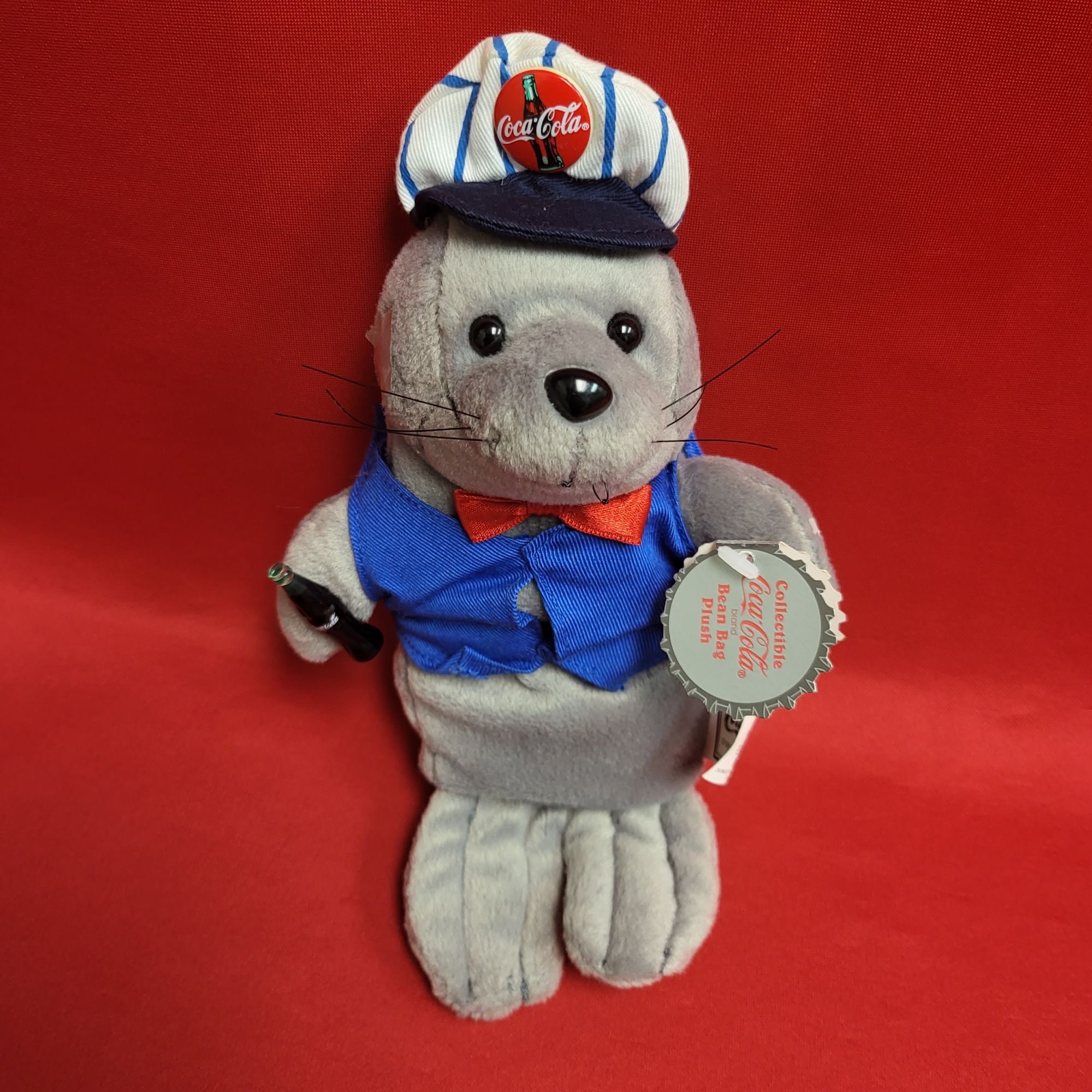 Coca Cola Seal in a Delivery Outfit Bean Bag Plush Seal Rilly