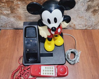 ヴィンテージ ディズニー ミッキーマウス 電話 固定電話 プッシュ 