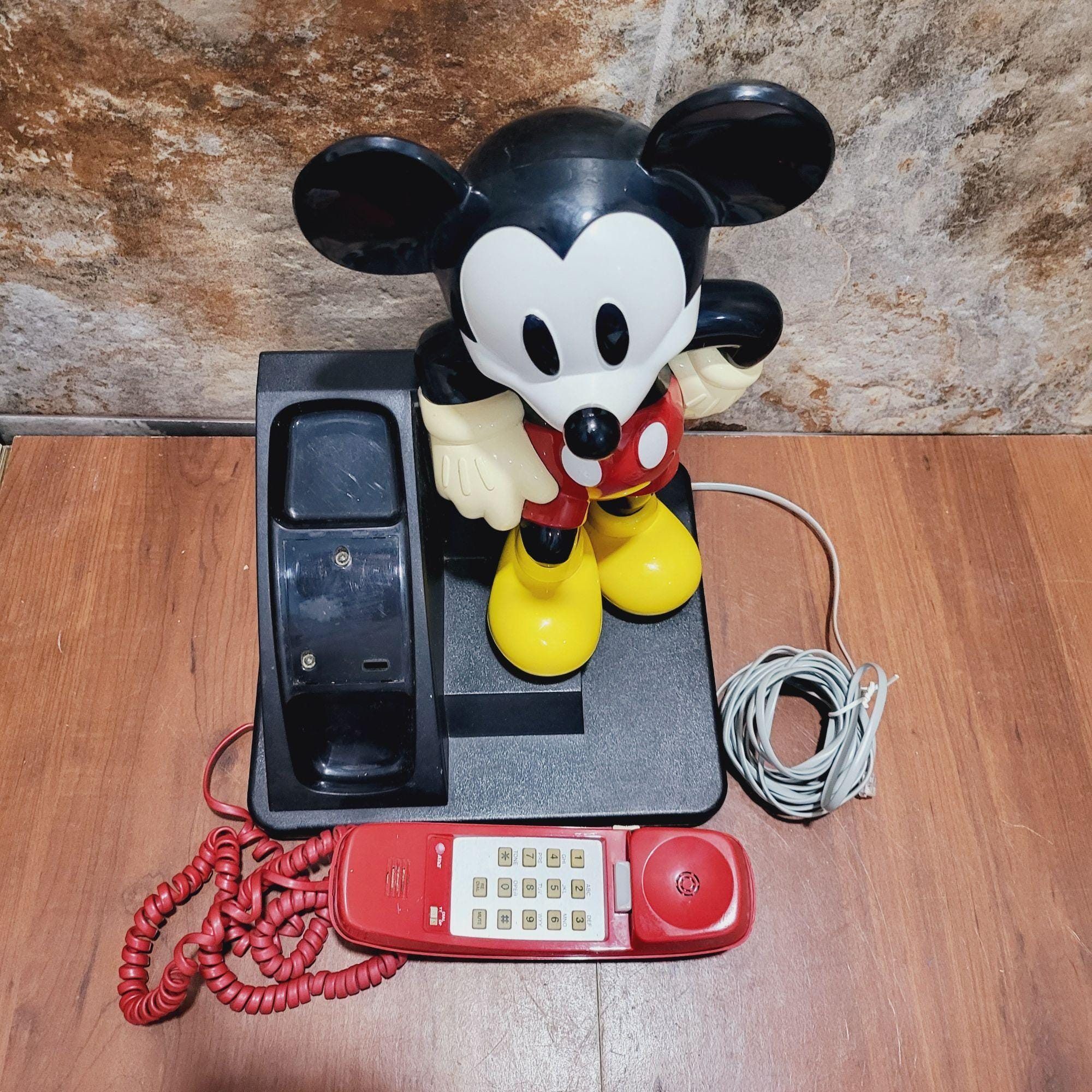 ヴィンテージ ディズニー ミッキーマウス 電話 固定電話 プッシュ