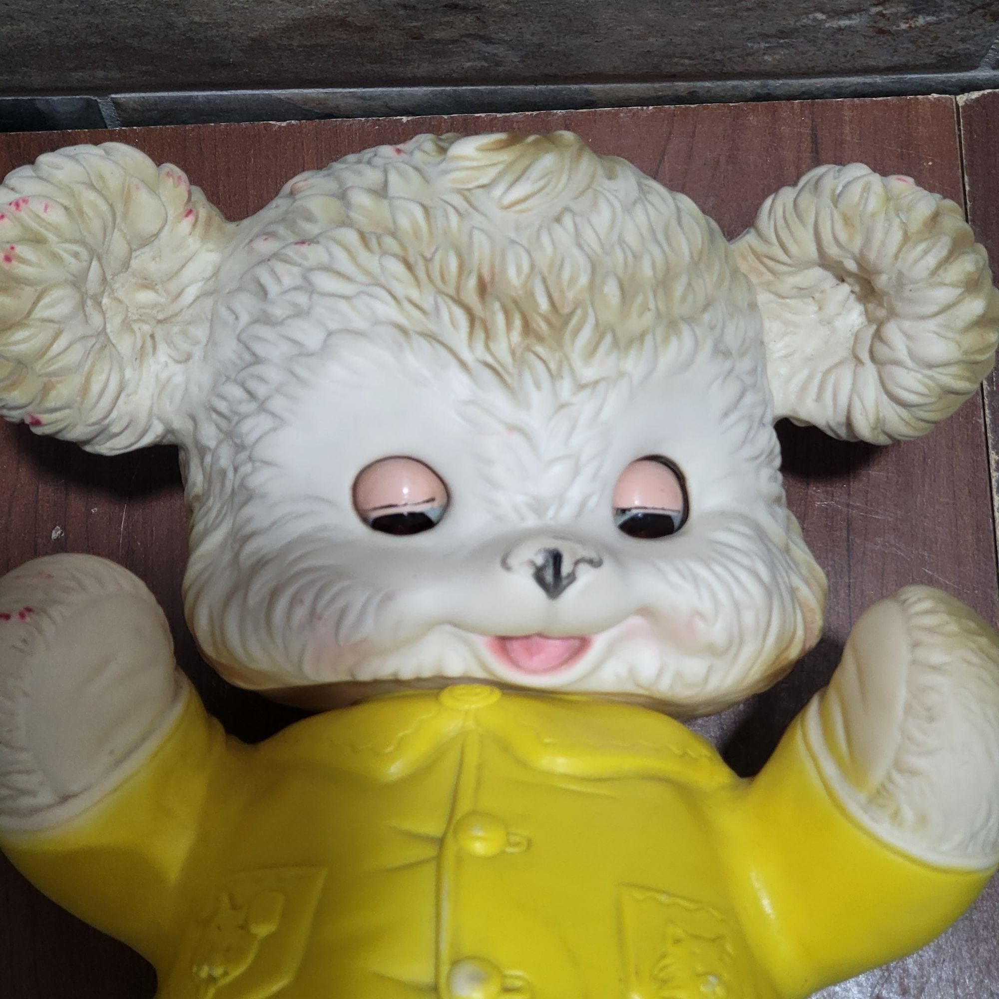 Vintage Edward Mobley Arrow Rubber Squeaker Bear Sleeping Eyes