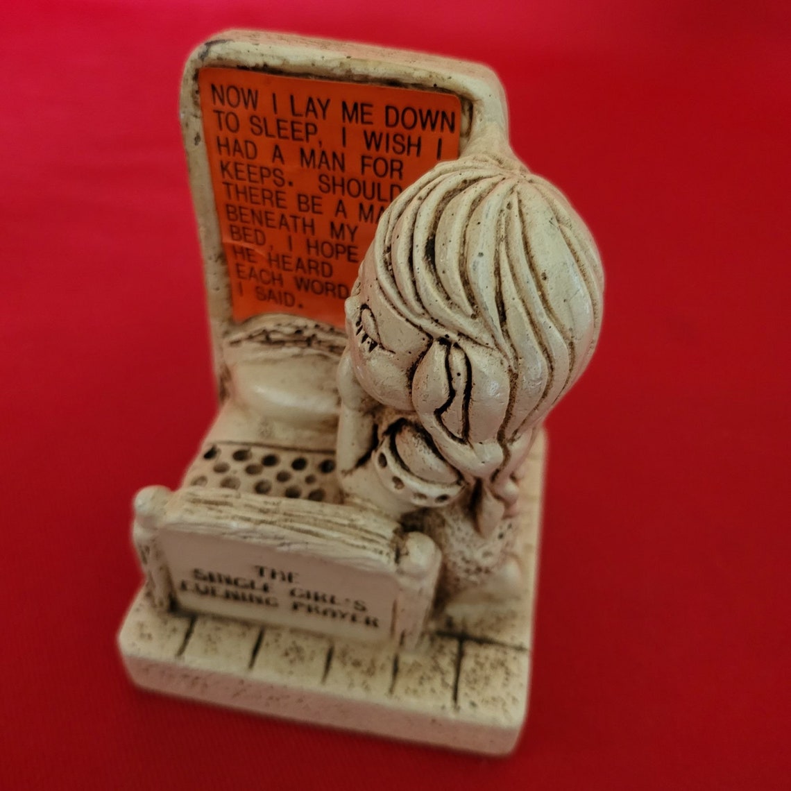 Vintage Paula Statue Figurine Man for Keeps Single Girls Prayer 1970s
