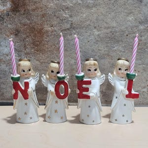 Commodore Japan Himmlische Weihnachten Noel Engel Kerzenhalter Figuren