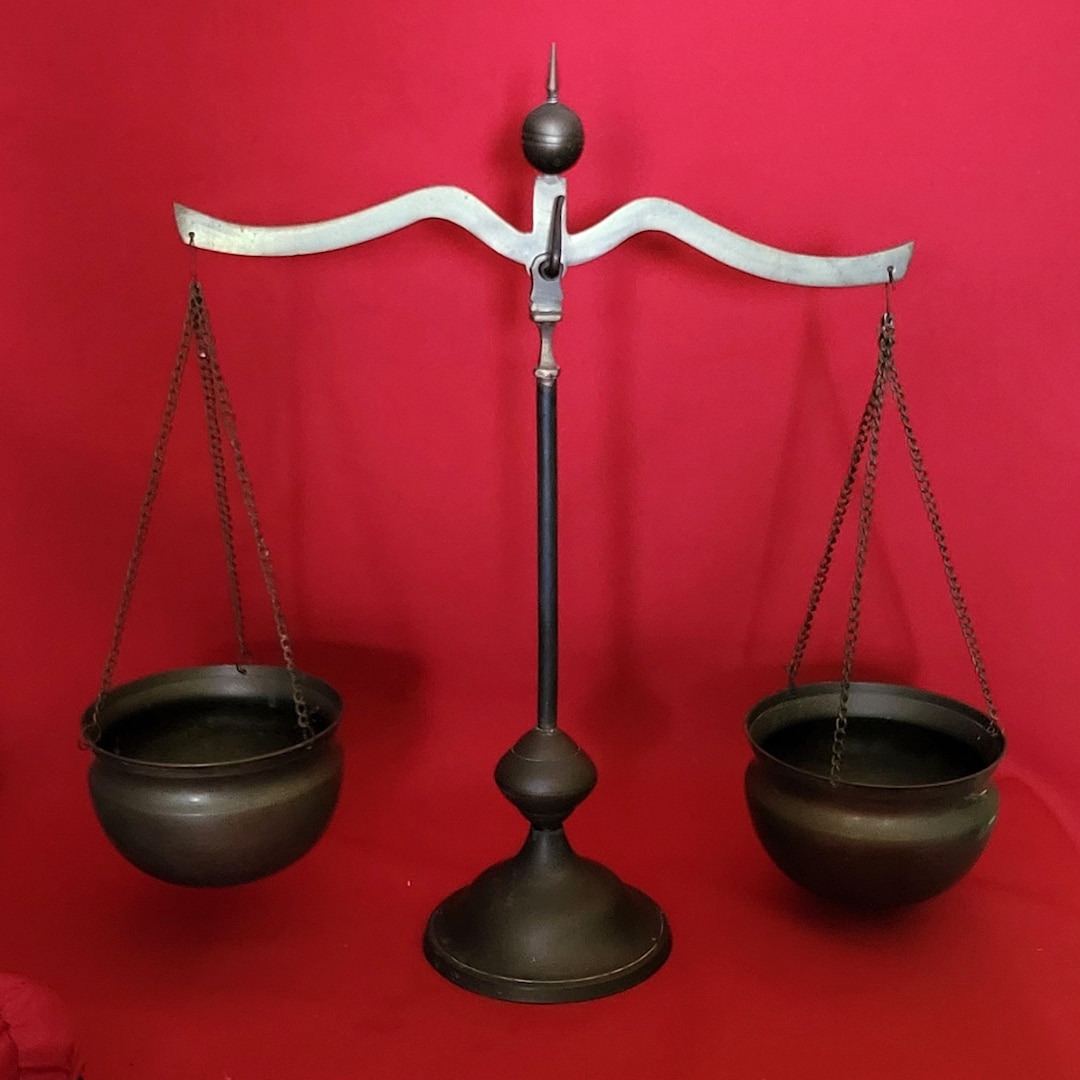Vintage Brass Scales of Justice Balance Scale Etsy