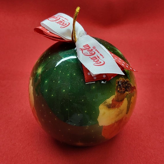 Enesco Santa Drinking Coca Cola Handmade Decoupage Christmas Ball