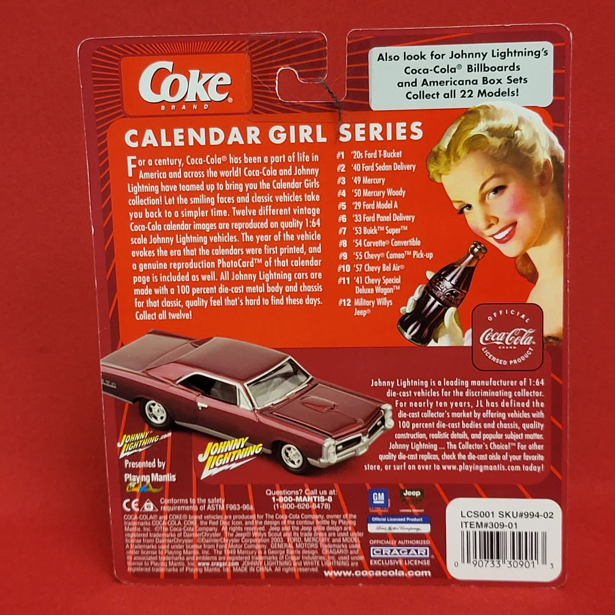 Coca Cola Johnny Lightning Calendar Girl Series Die Cast 49