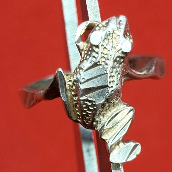 Sterling Silver 925 Frog Ring - image 8