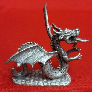 Vintage Spoontiques 606 Pewter Miniature Winged Dragon 1986