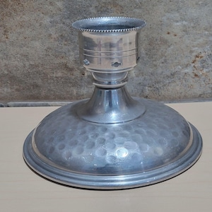 Vintage Hammered Aluminum Candlestick Holder