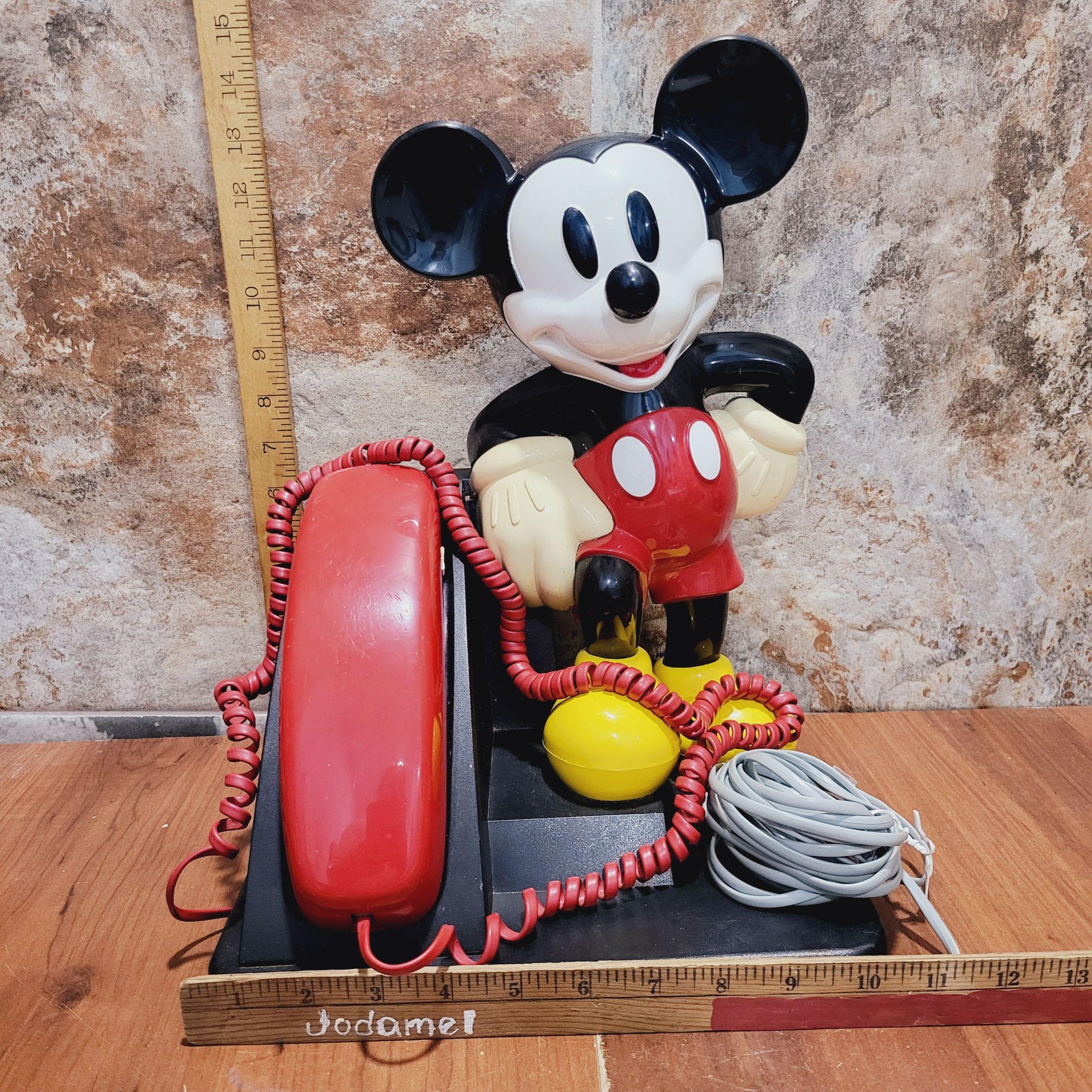 Vintage Disney Mickey Mouse Telephone Landline Working Push Button