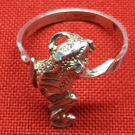 Sterling Silver 925 Frog Ring - image 5