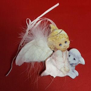 Vintage Christmas Ornament Little Lamb Small Blessings