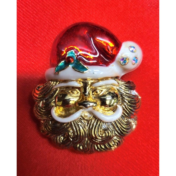 Christmas Pin Brooch Set of 2  Christmas Santa & … - image 6