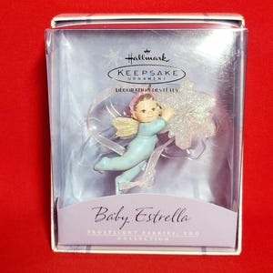 Vintage Hallmark Keepsake Ornament Baby Estrella Frostlight Faeries 2002 Too Series
