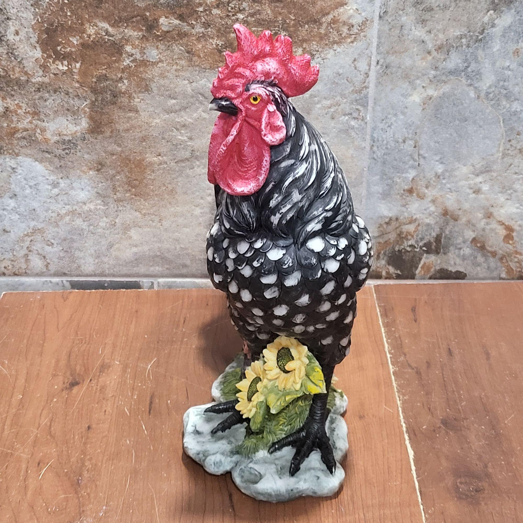 Vintage Crowing Sound Welcome Chicken Rooster Figurine 13 in Tall