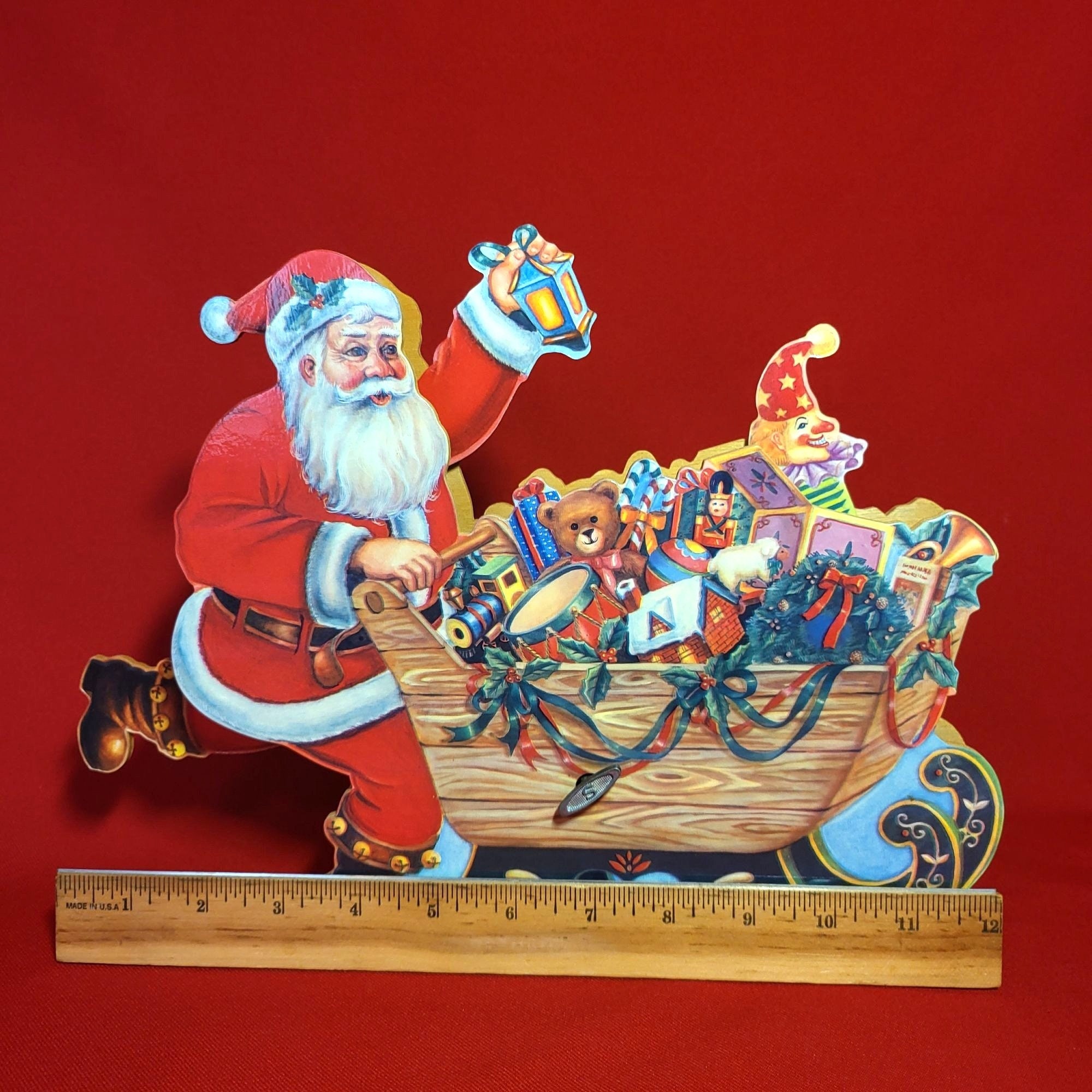Vintage Animated Santa Claus and His Sleigh Music Box Etsy