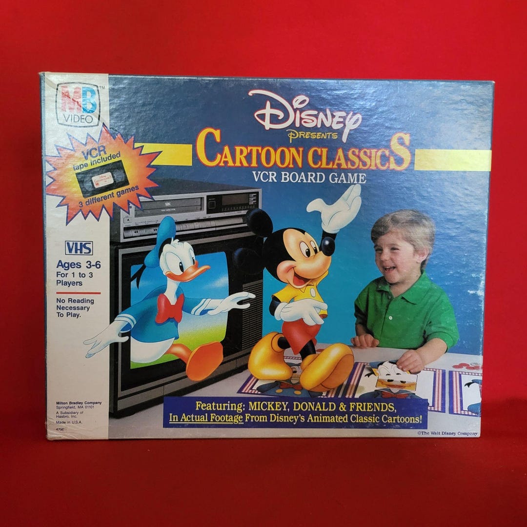 Vintage Disney Cartoon Classics VCR Board Game Mickey Donald