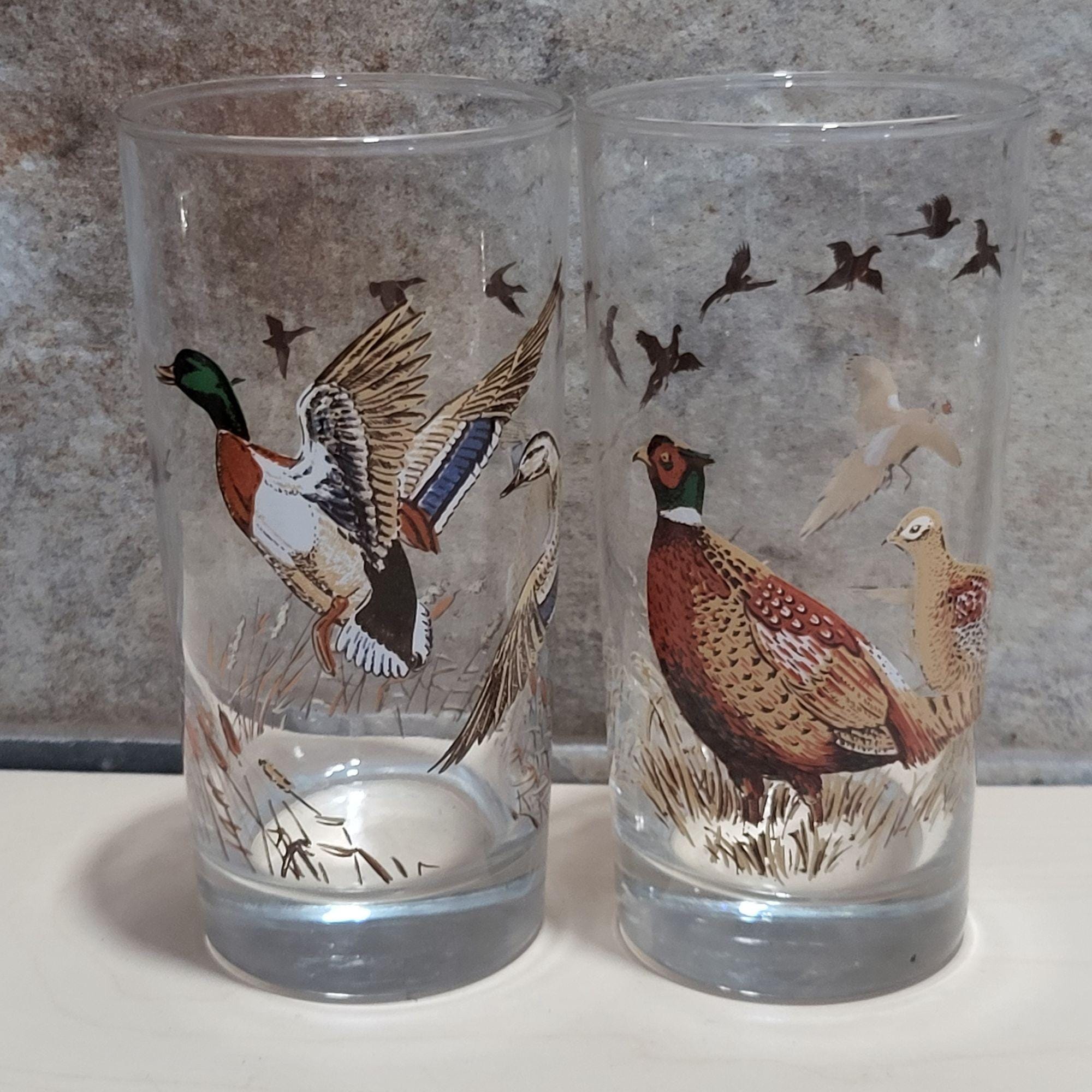 ヴィンテージ リビー マラード ハイボールグラス 狩猟鳥 キジ ダック 2