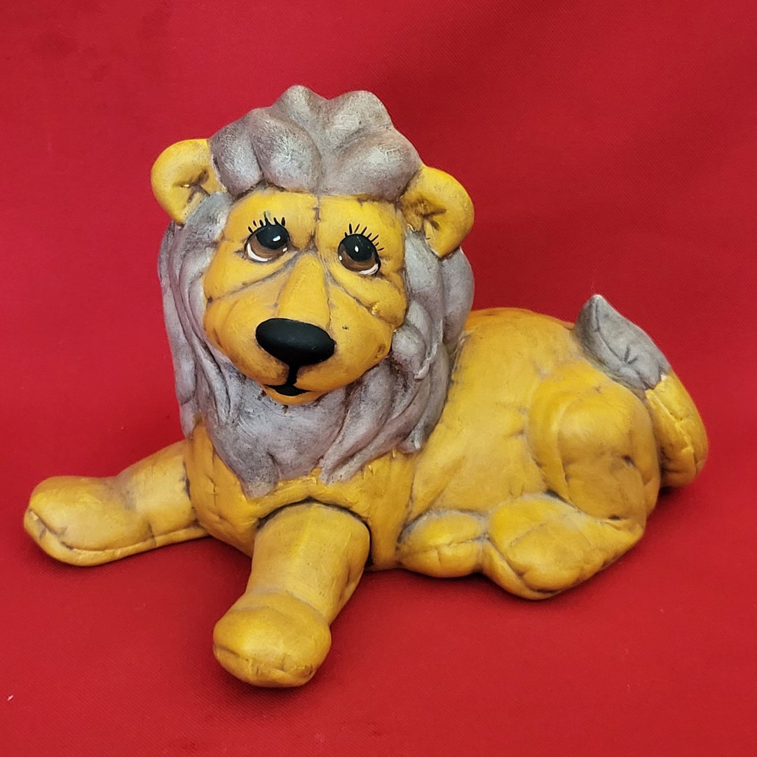 Vintage Kimble Ceramic Lion Figurine 1985 Kids Room Home Decor Etsy
