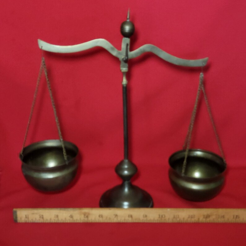 Vintage Brass Scales of Justice Balance Scale Etsy