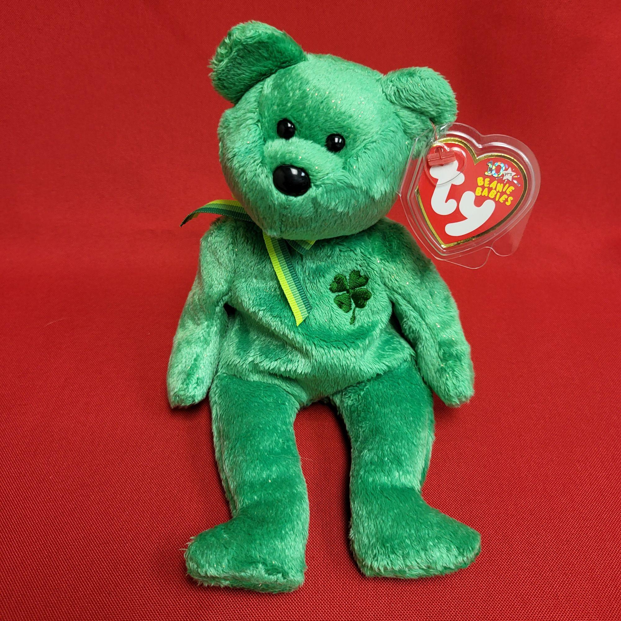 ダブリン・ザ・ベア グリーン刺繍クローバー Ty ビーニーベイビーズ