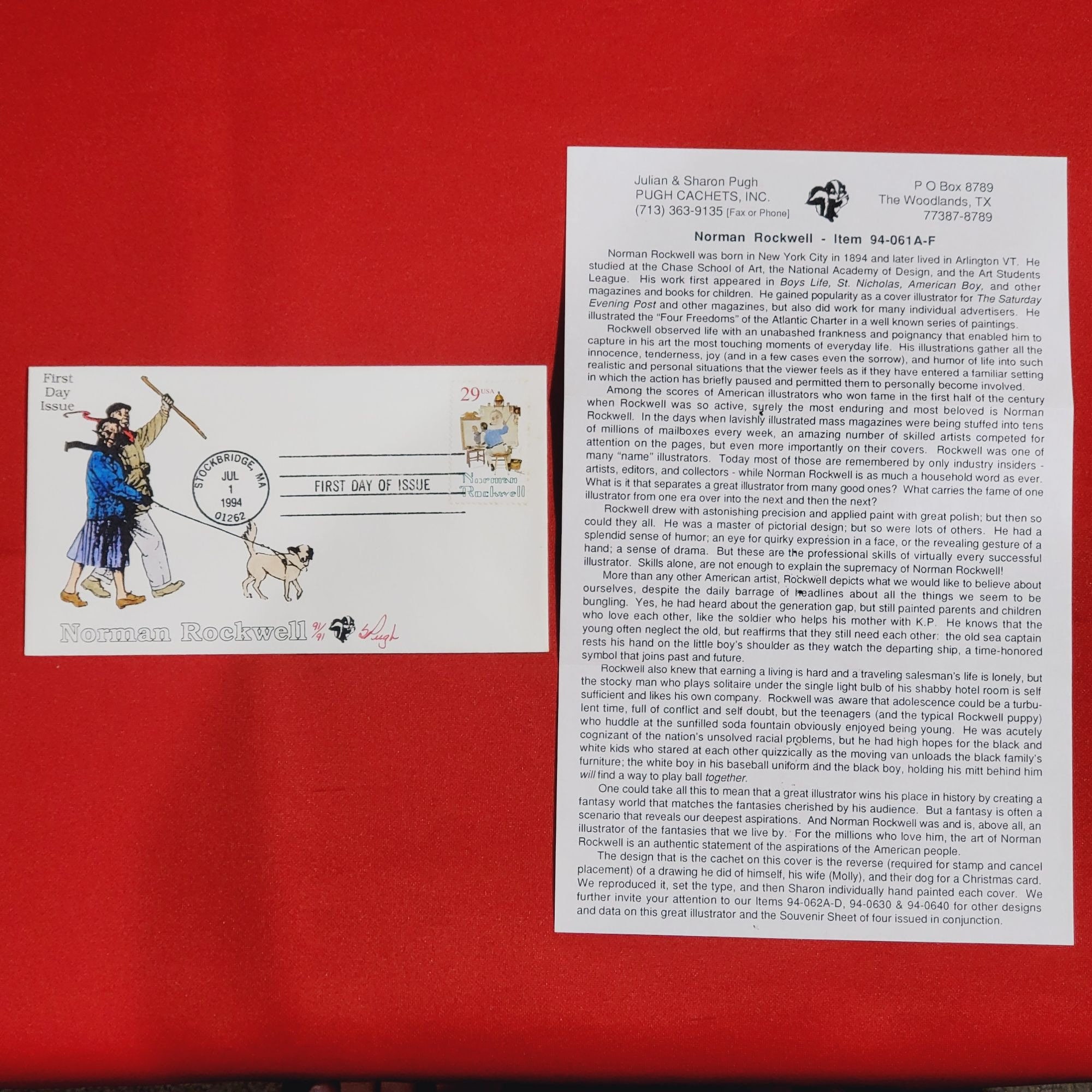 First Day of Issue Stamp Cache Envelope and Enclosure Norman Rockwell - Etsy