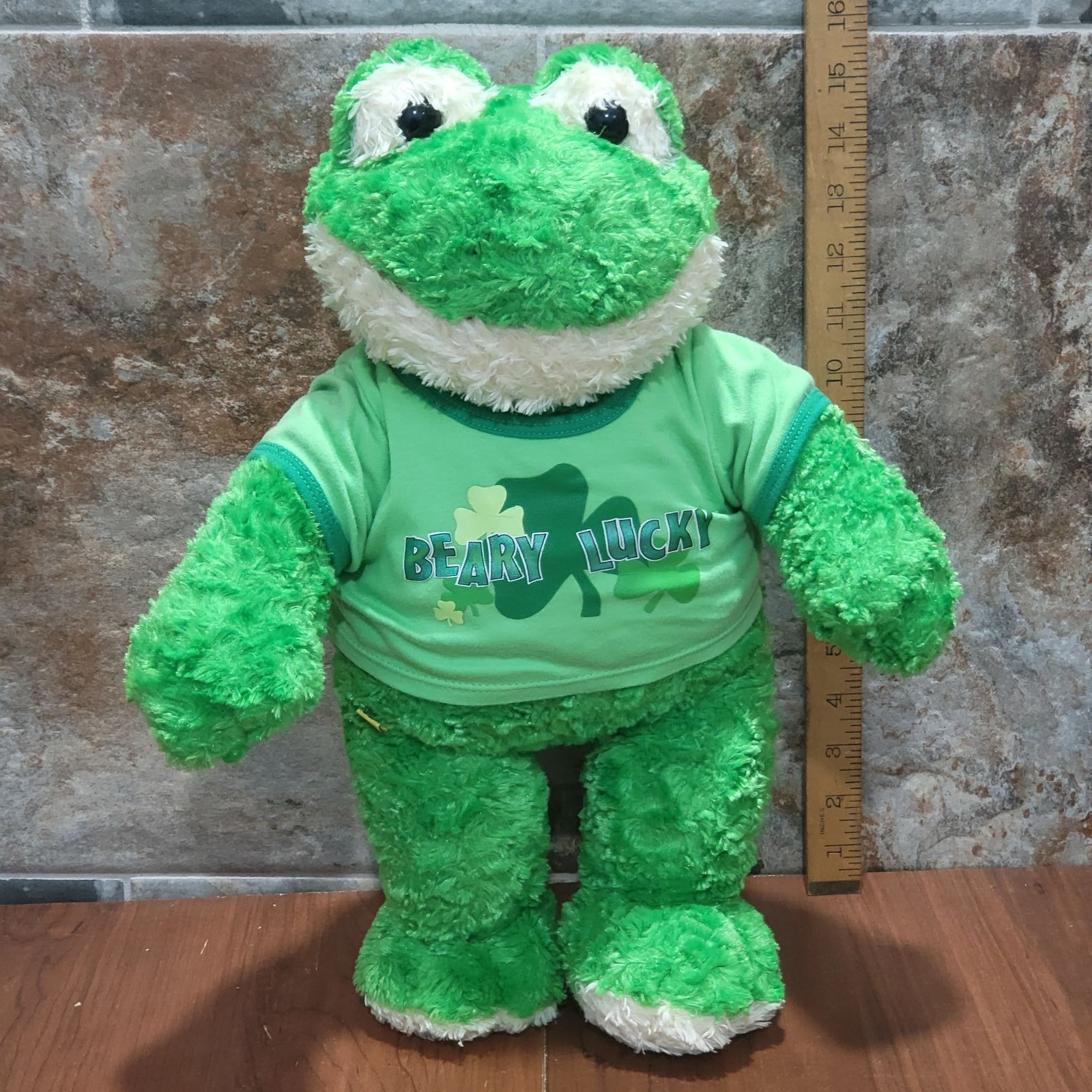 Build A Bear Workshop Green Frog Plush Beary Lucky Outfit Stuffed