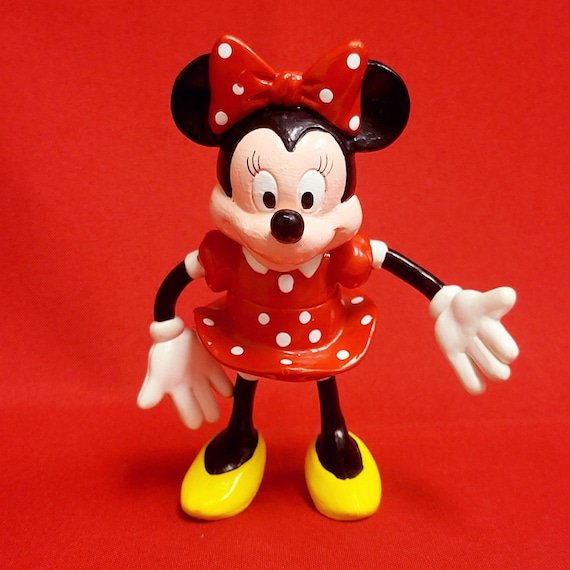 yuupon1980'DisneyVintageミニーマウス蛍光イエローオ Vintage Disney Applause Minnie Mouse Poseable Figure - Etsy