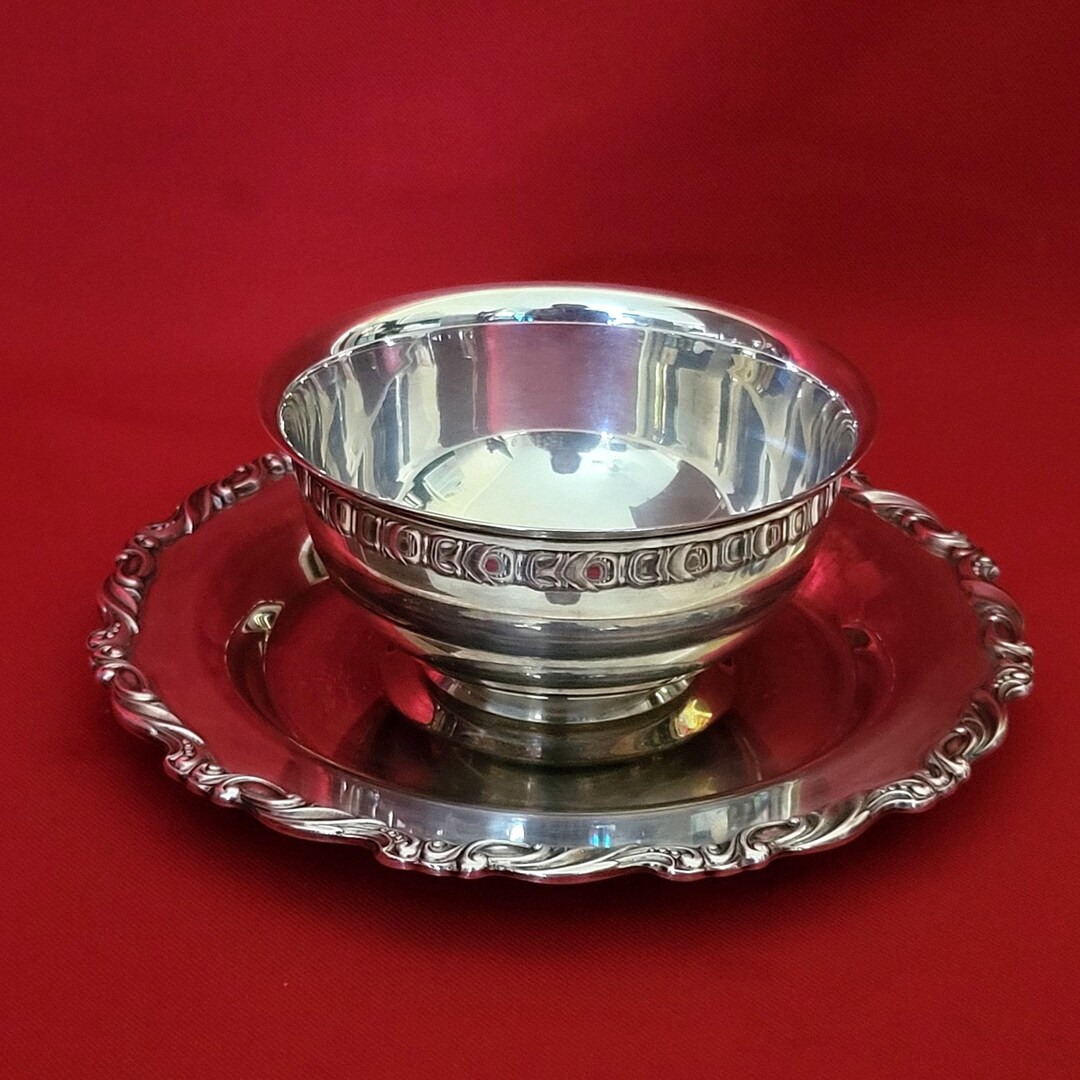 VTG Oneida Silver Plated Gravy Bowl With Attached Underplate Etsy