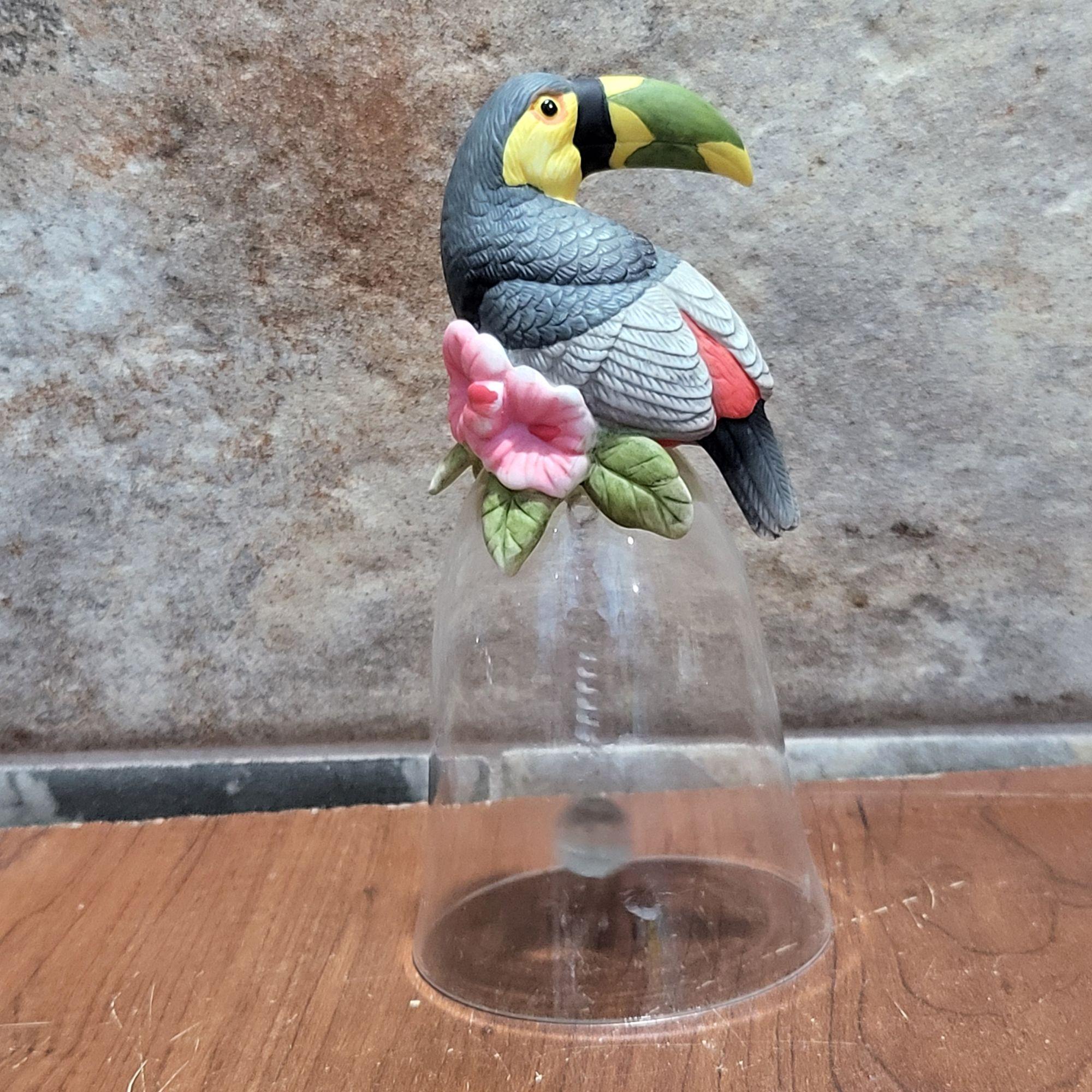 Assiette Vintage Toucan Céramique Années 80 - Motif Jungle Exotique